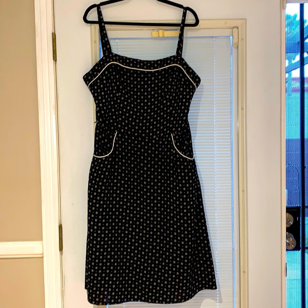 Stop Staring 1940's Style Black and White Polka Dot Dress